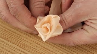 How To Make A Ribbon Rose  Craft Techniques [upl. by Corette]