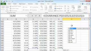 Calculating stock beta using Excel [upl. by Amar145]