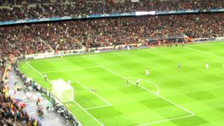 Torres Winning goal 24th April Chelsea v Barcelona  film with the Barcalona fans [upl. by Garneau322]