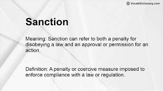 Sanction Meaning [upl. by Tristis]