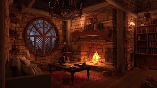 Cozy Hut Ambience  Gentle Night Rain amp Fireplace [upl. by Parris]