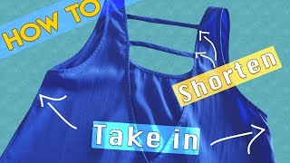 HOW TO ALTER A TOO BIG DRESS  Shorten Straps amp Take in Side seams 👗✂️ [upl. by Enyalb]